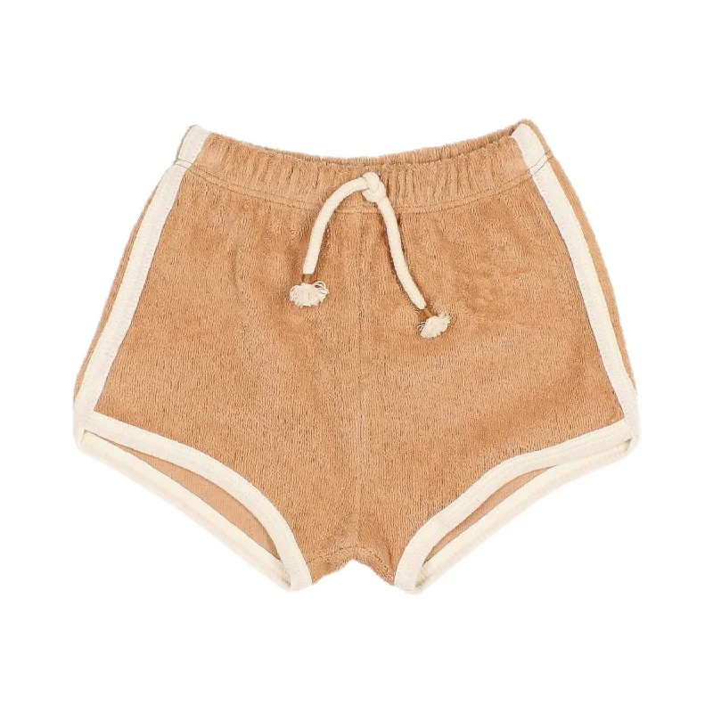 Baby Girl Terry Cloth Shorts In Caramel