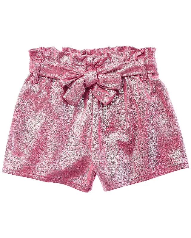 Flapdoodles Allover Crackled Foil Print Short