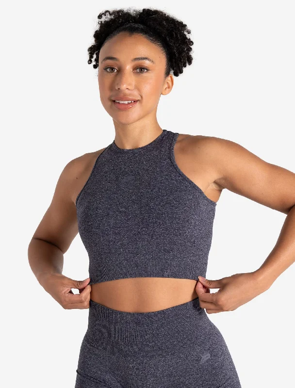 Form Seamless Crop Tank - Navy Marl