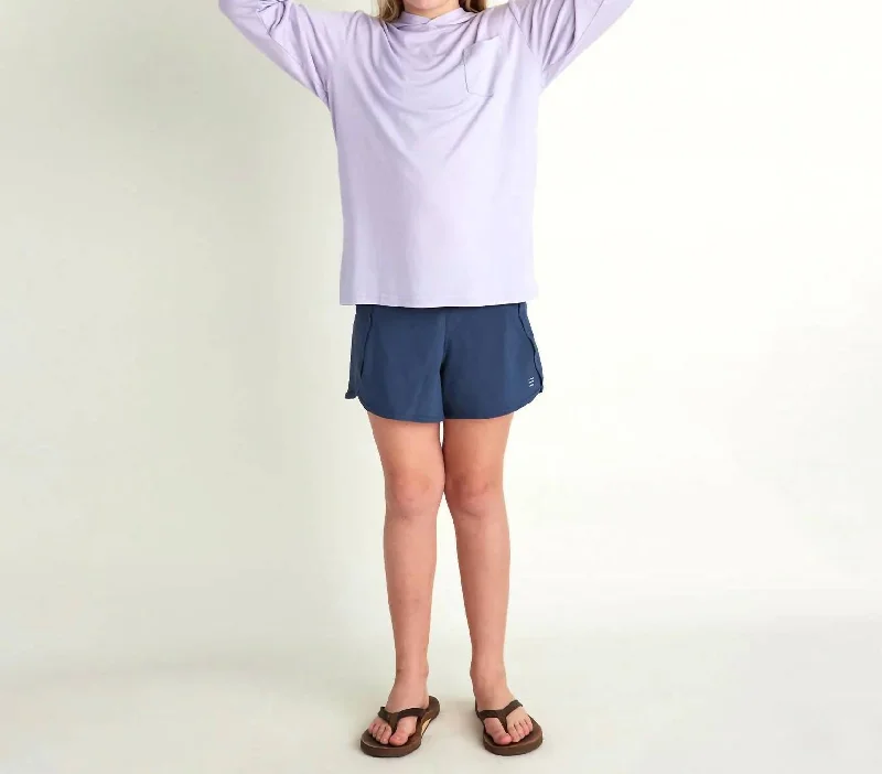 Girls' Bamboo Lined Breeze Short In Blue Dusk Ii