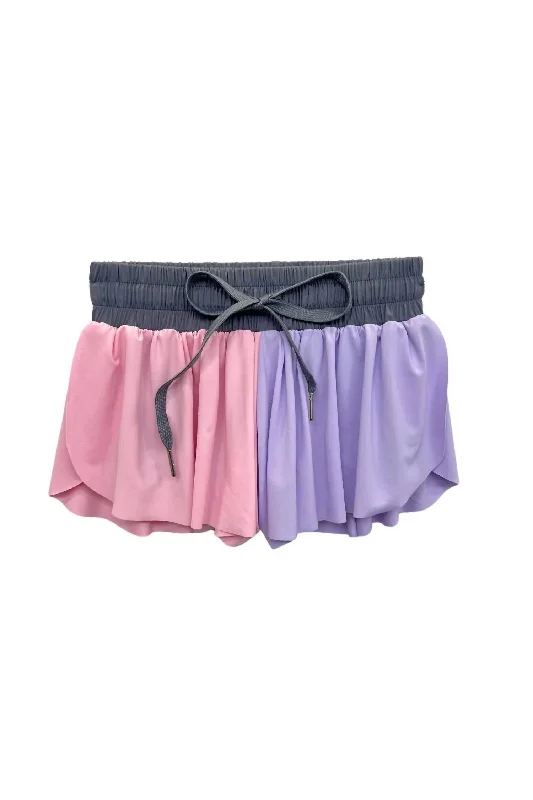 Girl's Farrah Short In Pastel Color Block