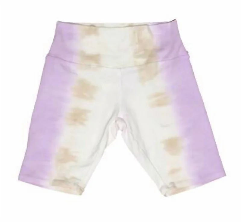 Girl's Hazel Tie Dye Bike Shorts In Violet