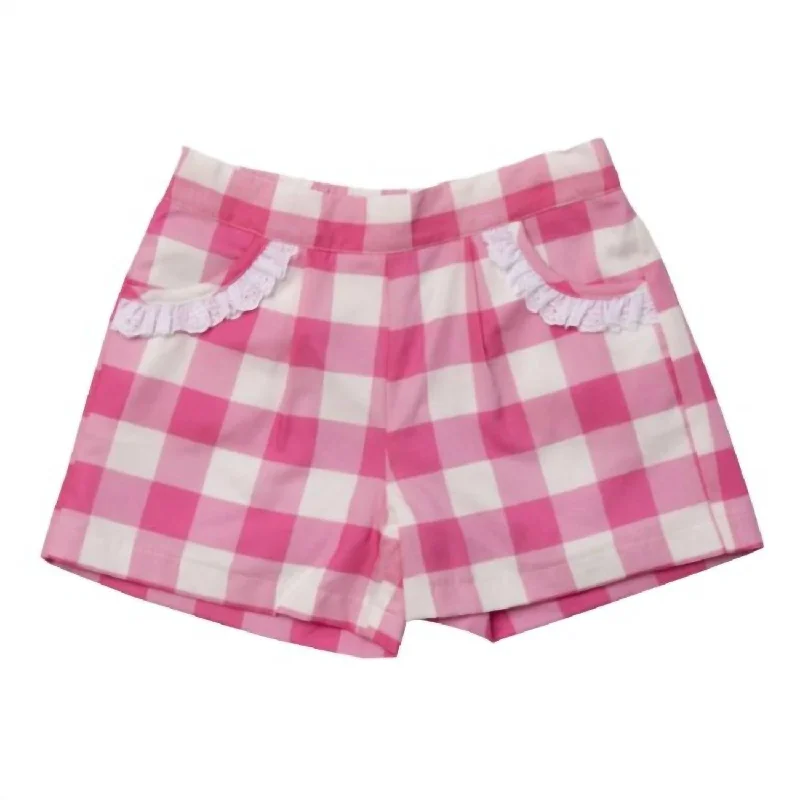 Girl's Jam Buffalo Check Short In Pink