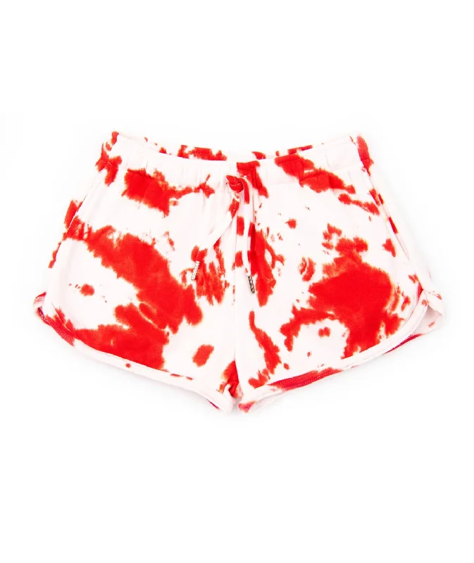 Girls' Smoke Tie Dye Pocket Shorts In Red