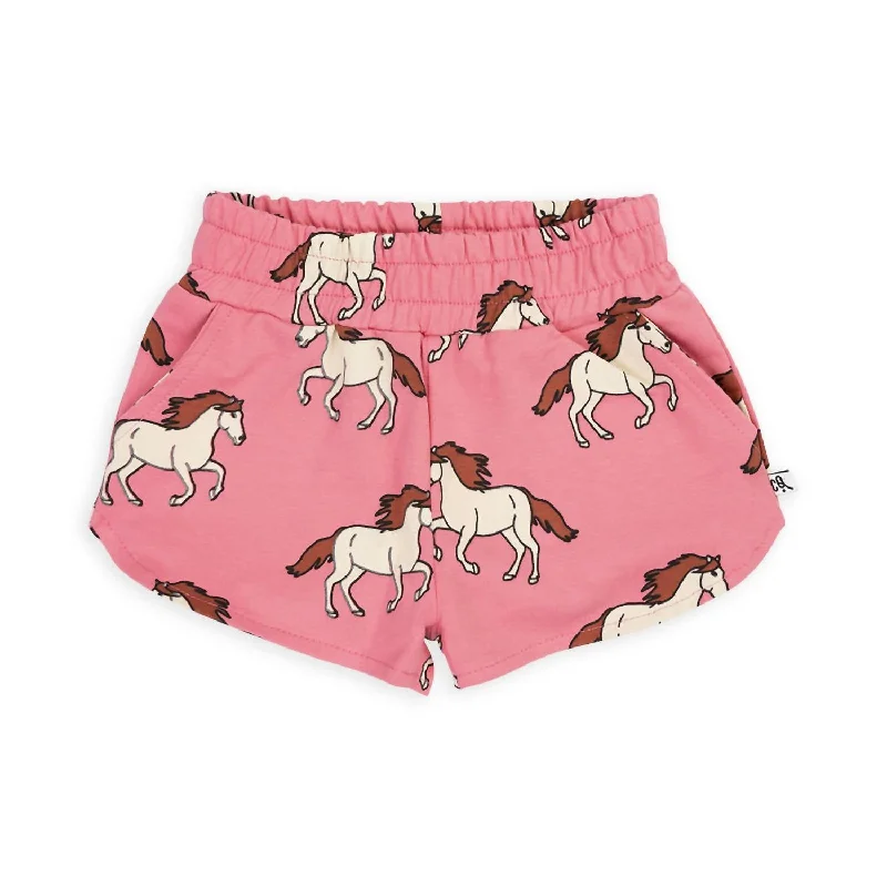 Girl's Sporty Shorts In Pink