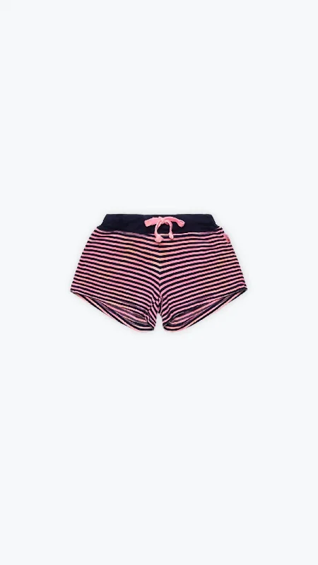 Girls - Stripe Short In Pink/navy Stripes