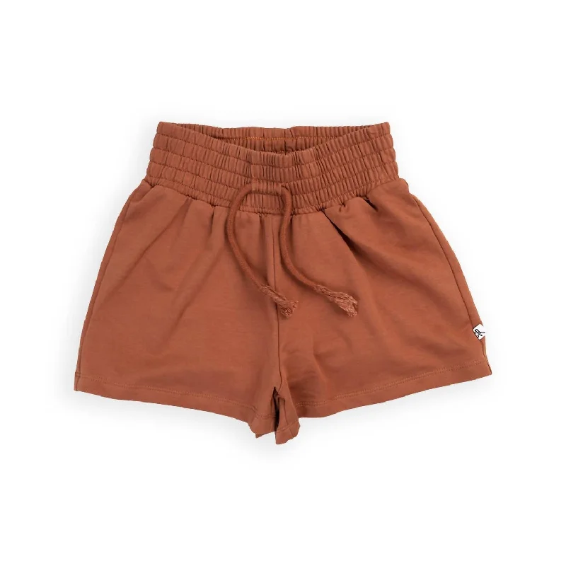 Girl's Sweat Shorts In Brown