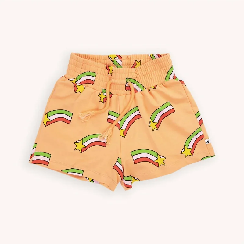 Girl's Sweat Shorts In Peach