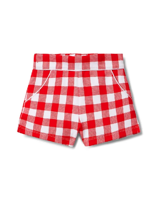 Janie and Jack Gingham Ponte Short