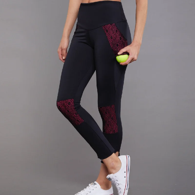 Patched Ball-Pocket  Legging (Black/Mauve)