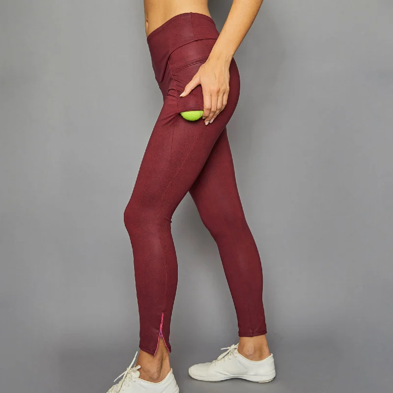 Textured Zipper Legging (plum)