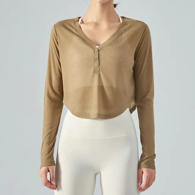 Long Sleeve Khaki Brown